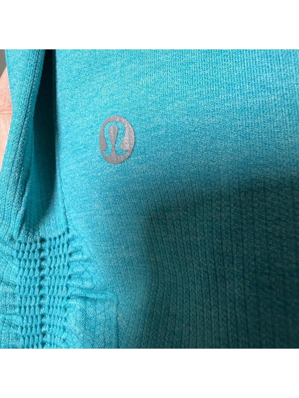 Lululemon Turquoise Seamless Cropped Leggings Capri Yoga Gym leggings - Picture 7 of 7